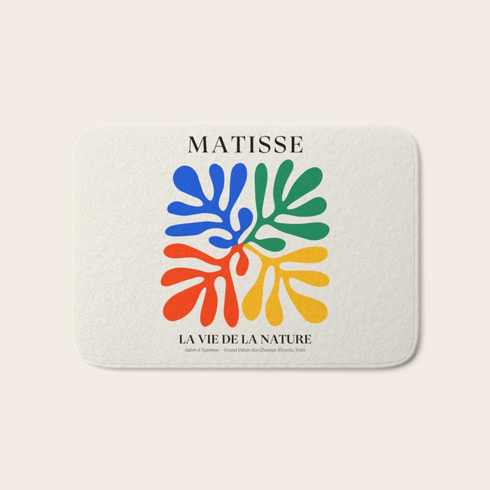 Nature Leaf Cutouts II: Day Edition | Mid-Century Henri Matisse Series Bath Mat Gallery Image 1