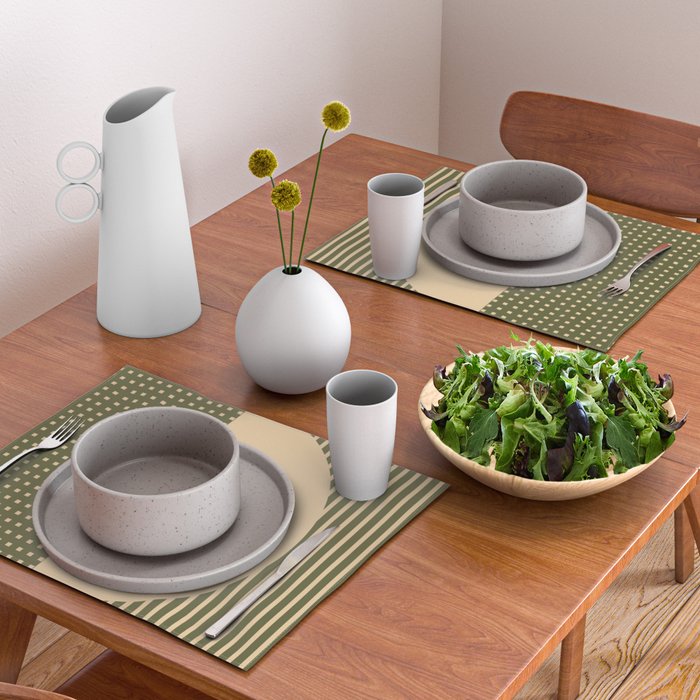 Geometric Spring Abstract - Pantone Warm color Placemat Gallery Image 2