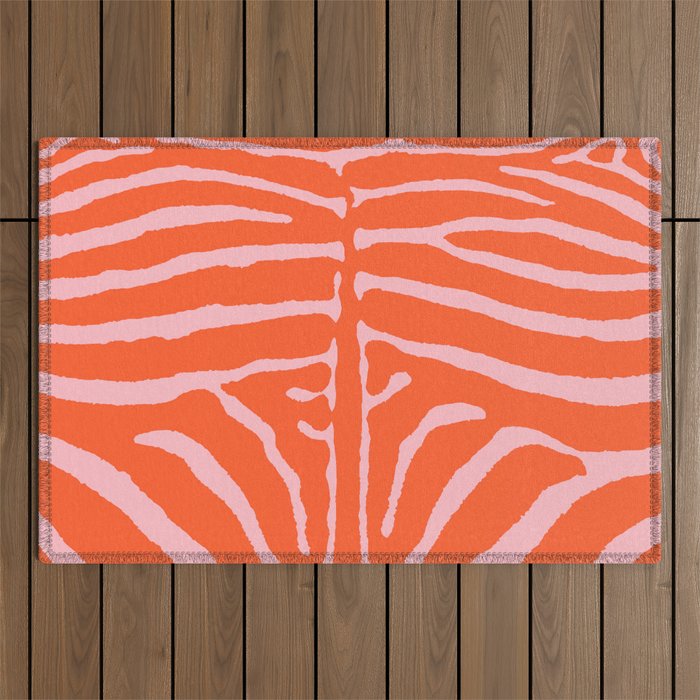 Zebra Orange and Pink 241 Outdoor Rug Gallery Image 1