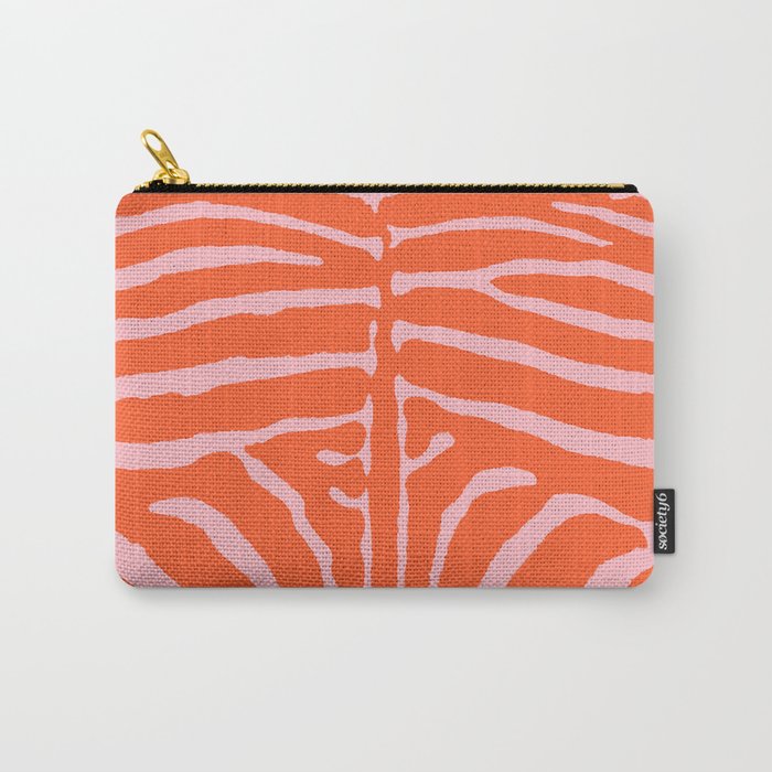 Zebra Orange and Pink 241 Carry All Pouch Gallery Image 1