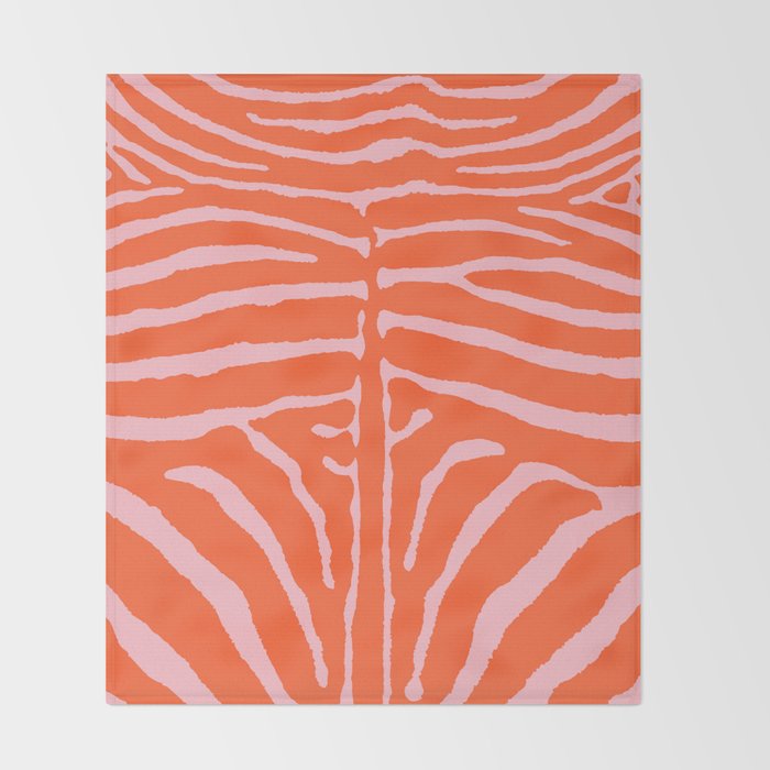 Zebra Orange and Pink 241 Throw Blanket Gallery Image 2