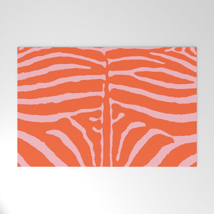 Zebra Orange and Pink 241 Welcome Mat Gallery Image 1