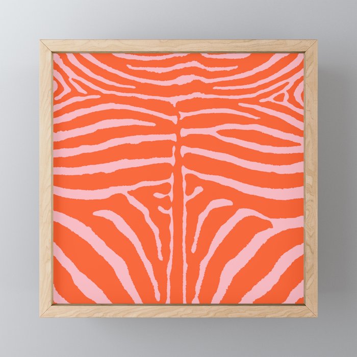 Zebra Orange and Pink 241 Mini Art Print Gallery Image 1