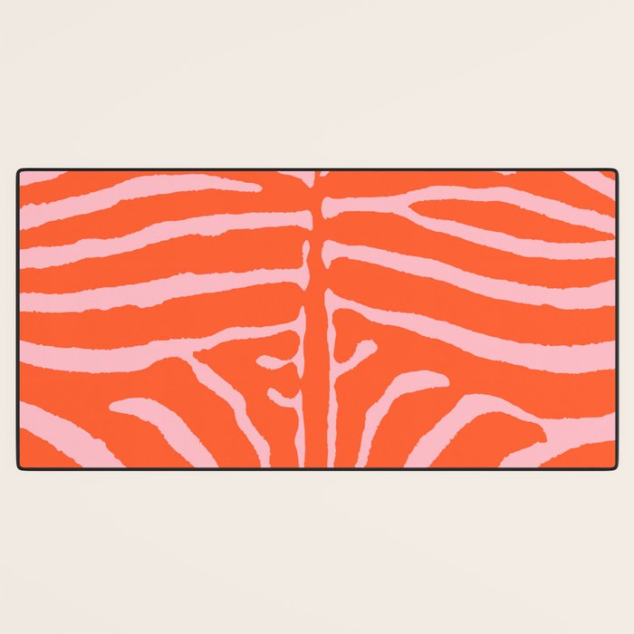 Zebra Orange and Pink 241 Desk Mat Gallery Image 3