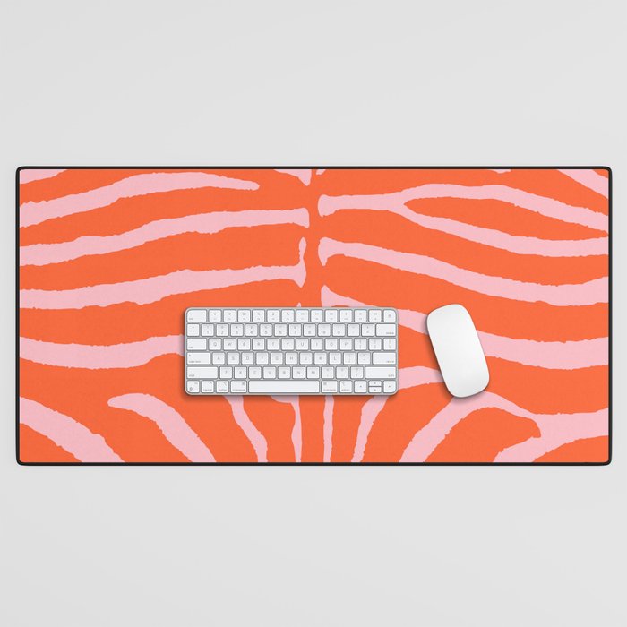 Zebra Orange and Pink 241 Desk Mat Gallery Image 1