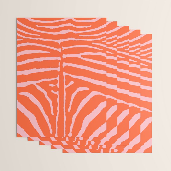 Zebra Orange and Pink 241 Wrapping Paper Gallery Image 3