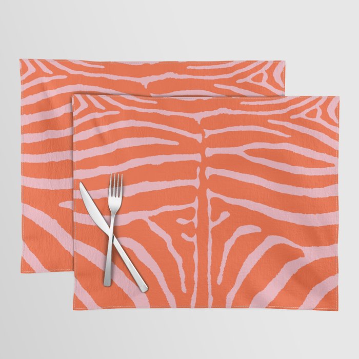 Zebra Orange and Pink 241 Placemat Gallery Image 1