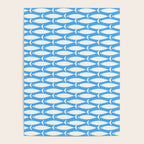 Coastal Fish Pattern in Bold Blue and White Poster Gallery Image 4