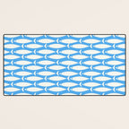 Coastal Fish Pattern in Bold Blue and White Desk Mat Gallery Image 3