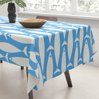 Coastal Fish Pattern in Bold Blue and White Tablecloth Gallery Image 3