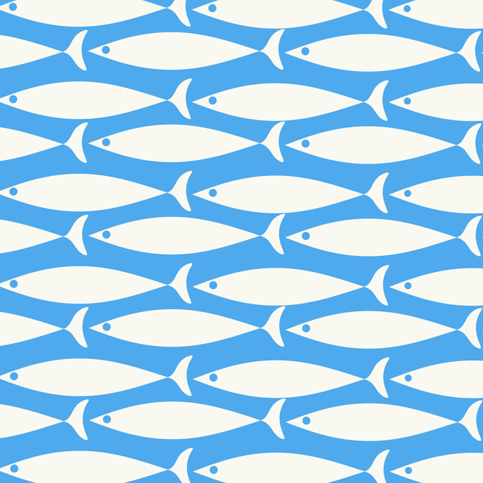 Coastal Fish Pattern in Bold Blue and White Coffee Mug Gallery Image 2