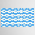 Coastal Fish Pattern in Bold Blue and White Tablecloth Gallery Image 2