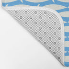 Coastal Fish Pattern in Bold Blue and White Bath Mat Gallery Image 2