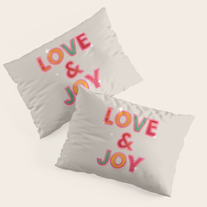 LOVE & JOY Festive Letters Pillow Sham Gallery Image 3