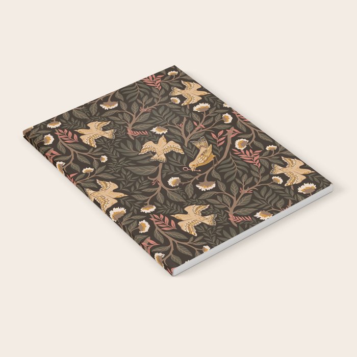 Secret Garden Spring Birds - Forest Green Notebook Gallery Image 1