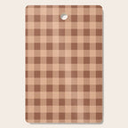 Gingham Large Brown Dark Light Tan Cutting Board Gallery Image 1
