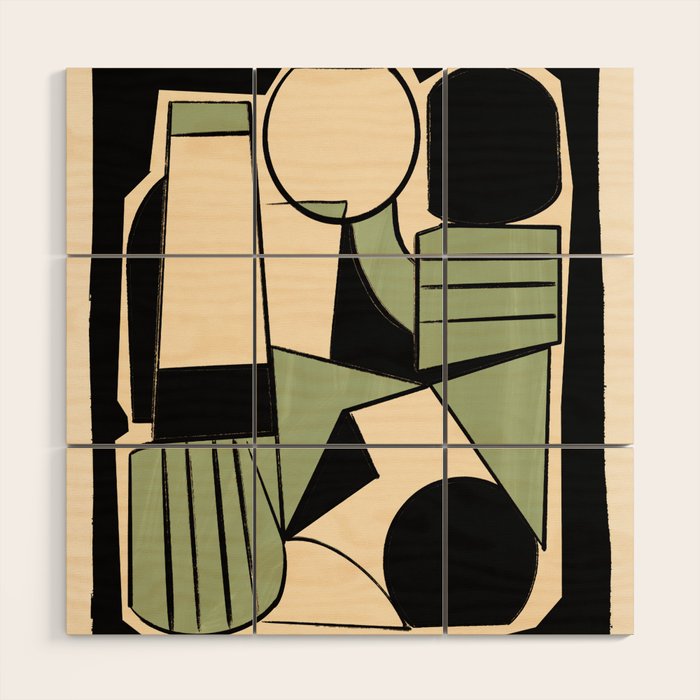 Abstract Line Shapes 11 Wood Wall Art Gallery Image 1