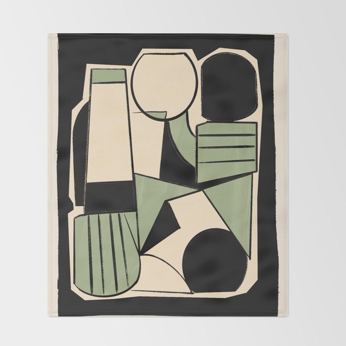 Abstract Line Shapes 11 Throw Blanket Gallery Image 2