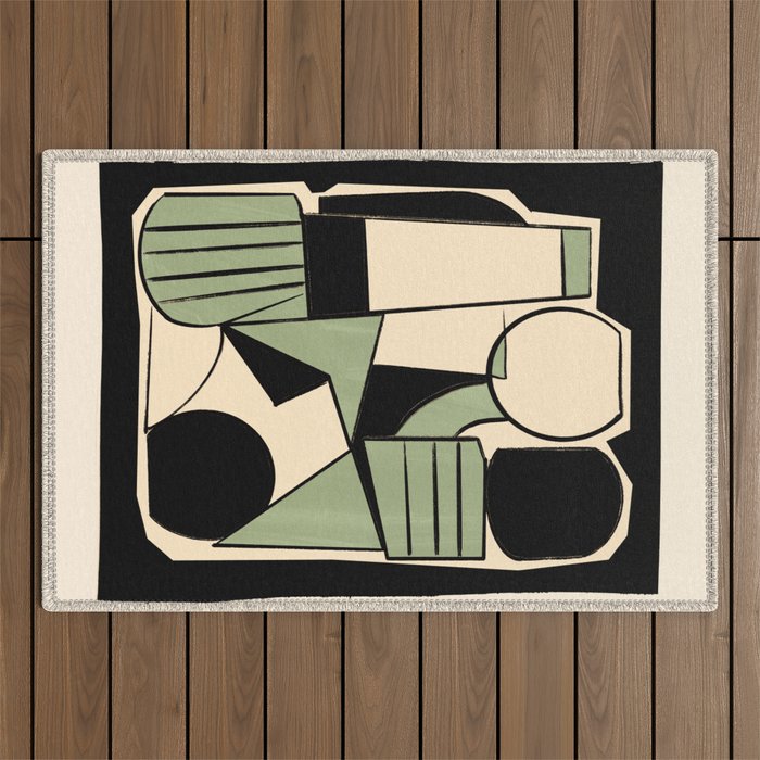 Abstract Line Shapes 11 Outdoor Rug Gallery Image 1