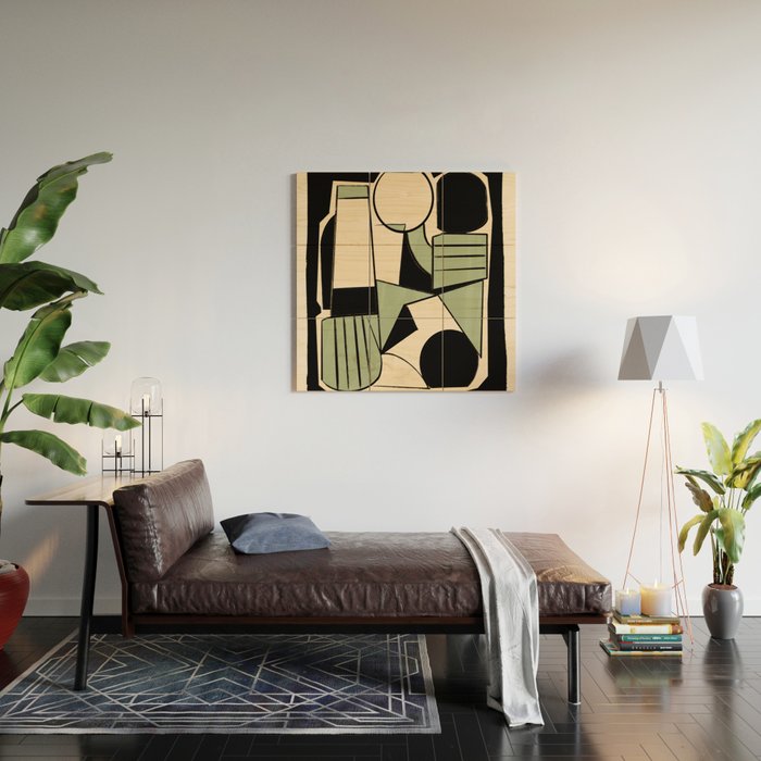 Abstract Line Shapes 11 Wood Wall Art Gallery Image 2