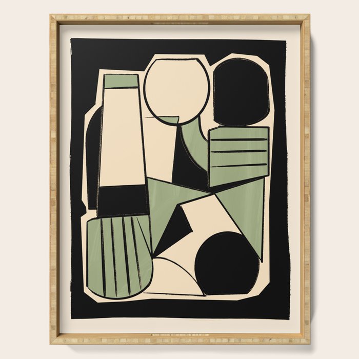 Abstract Line Shapes 11 Serving Tray Gallery Image 1
