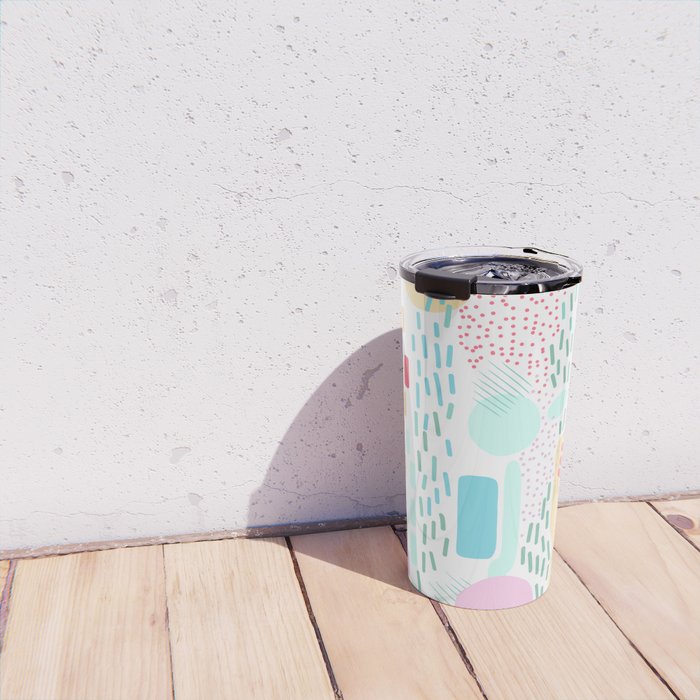 Abstract Nature - Colourful Doodle Pattern 3 Travel Mug Gallery Image 4