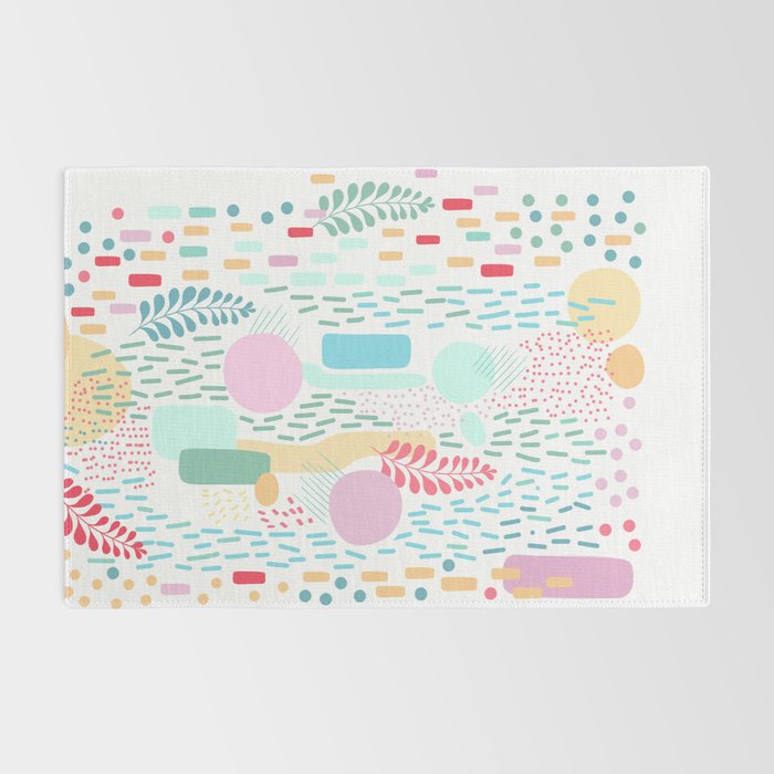 Abstract Nature - Colourful Doodle Pattern 3 Rug Gallery Image 2