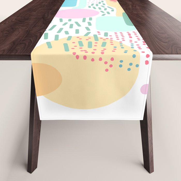 Abstract Nature - Colourful Doodle Pattern 3 Table Runner Gallery Image 1