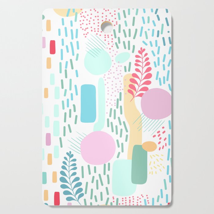 Abstract Nature - Colourful Doodle Pattern 3 Cutting Board Gallery Image 1