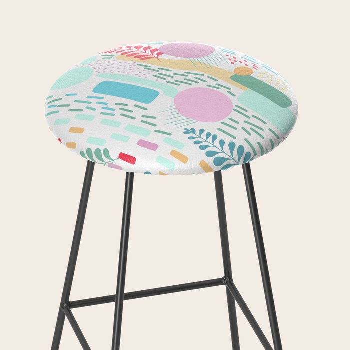 Abstract Nature - Colourful Doodle Pattern 3 Stool Gallery Image 2