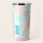 Abstract Nature - Colourful Doodle Pattern 3 Travel Mug Gallery Image 1