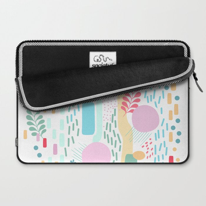 Abstract Nature - Colourful Doodle Pattern 3 Laptop Sleeve Gallery Image 2
