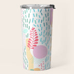 Abstract Nature - Colourful Doodle Pattern 3 Travel Mug Gallery Image 2