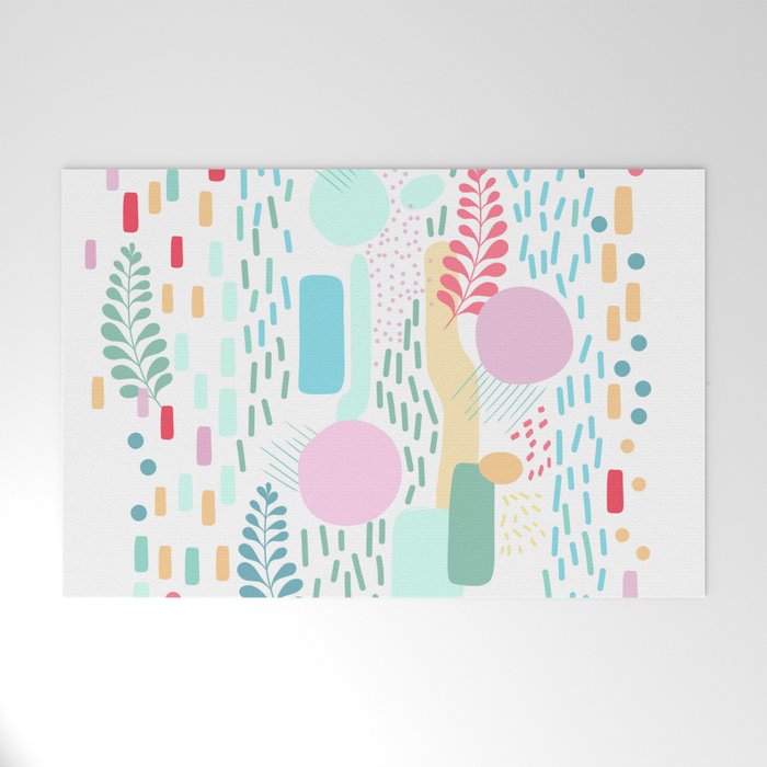 Abstract Nature - Colourful Doodle Pattern 3 Welcome Mat Gallery Image 1