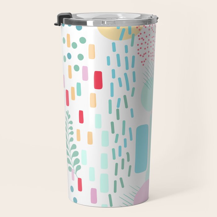 Abstract Nature - Colourful Doodle Pattern 3 Travel Mug Gallery Image 3
