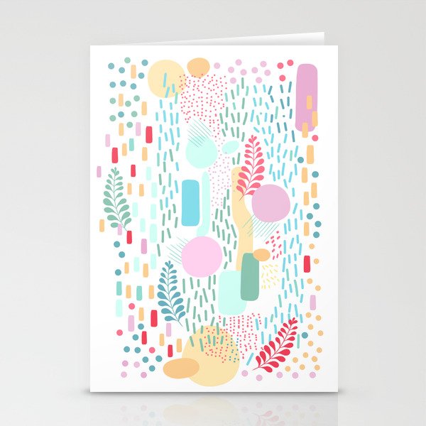 Abstract Nature - Colourful Doodle Pattern 3 Stationery Card Gallery Image 2