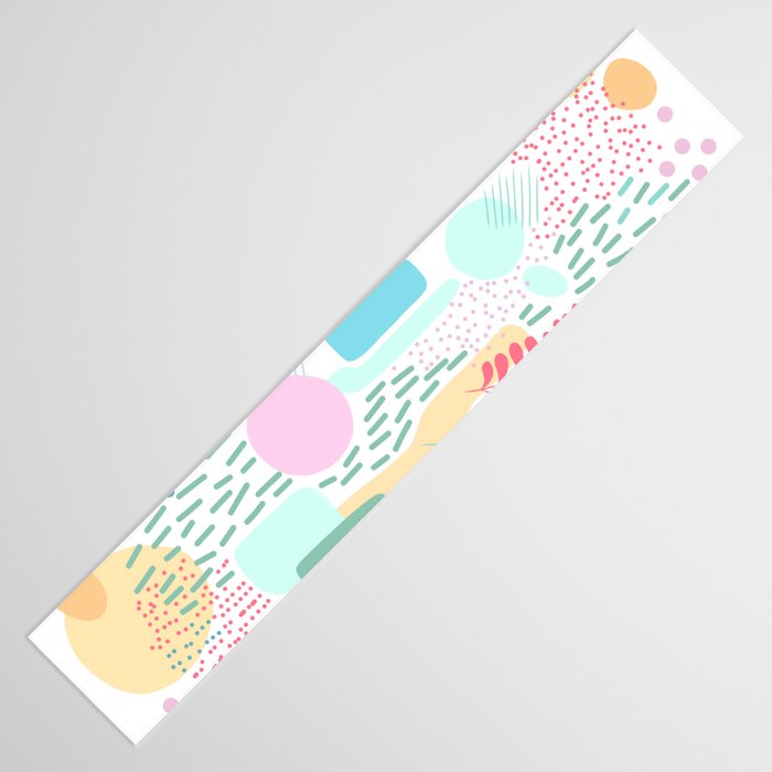 Abstract Nature - Colourful Doodle Pattern 3 Table Runner Gallery Image 3