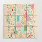 Abstract Nature - Colourful Doodle Pattern 3 Wood Wall Art Gallery Image 1