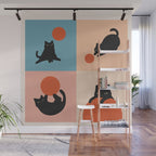 Cat and Sun 2x2 Wall Mural Gallery Image 1