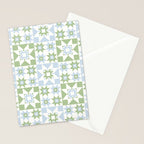 Quilt Shapes - Green and Blue Stationery Card Gallery Image 2