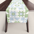 Quilt Shapes - Green and Blue Table Runner Gallery Image 1