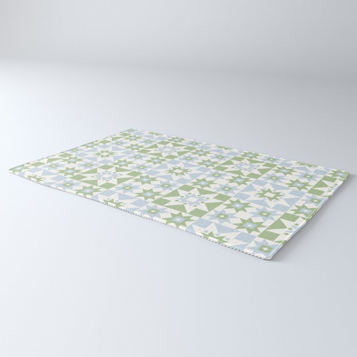 Quilt Shapes - Green and Blue Rug Gallery Image 3
