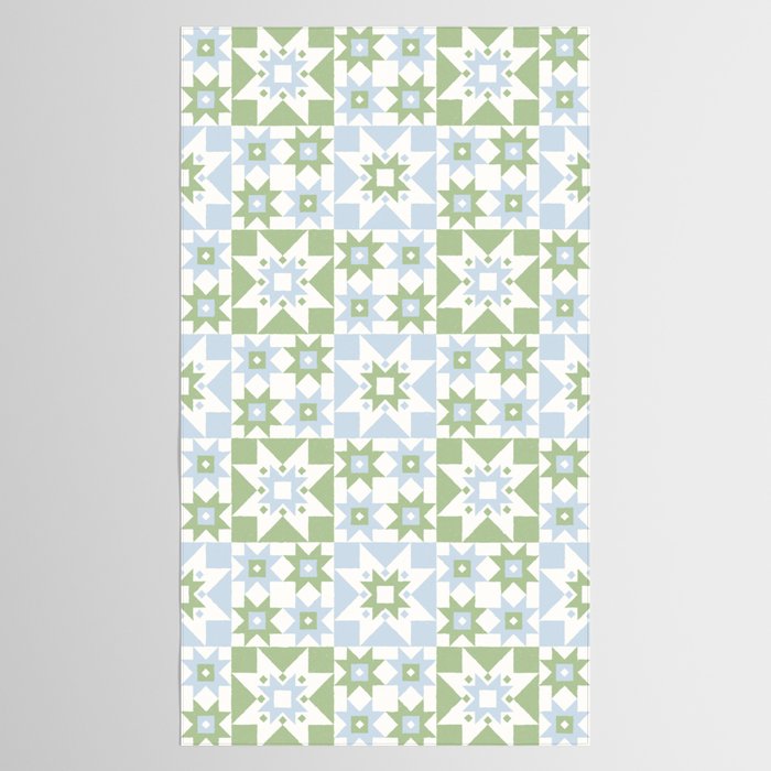 Quilt Shapes - Green and Blue Tablecloth Gallery Image 2