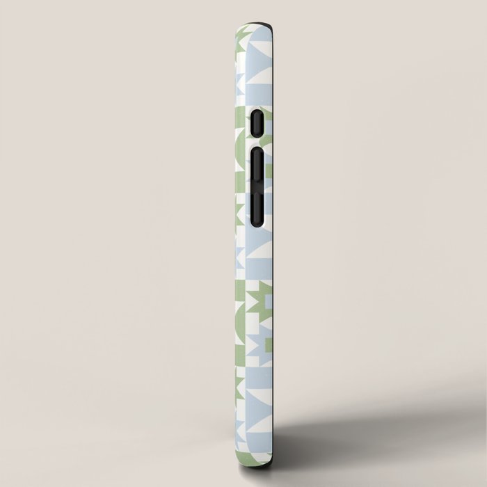 Quilt Shapes - Green and Blue iPhone Case Gallery Image 2