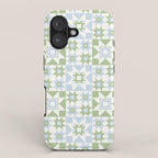 Quilt Shapes - Green and Blue iPhone Case Gallery Image 1