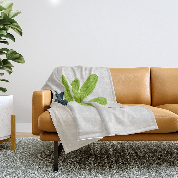 Black Pearl Vase & Spring Bud Leaves: Vases & Stuff 02 Throw Blanket Gallery Image 1