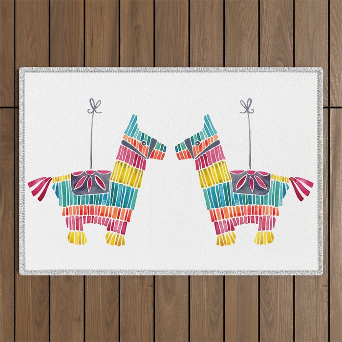 Mexican Donkey PinÌata - CMYK Palette Outdoor Rug Gallery Image 1