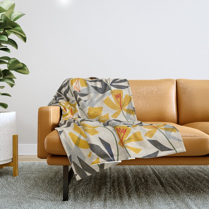 Wild Yellow Lilies Throw Blanket Gallery Image 1