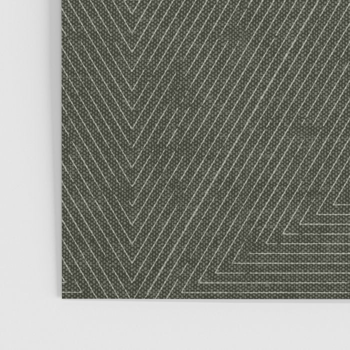 boho triangle stripes - olive green Poster Gallery Image 3