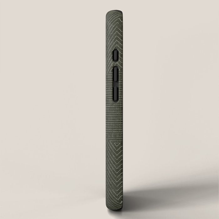boho triangle stripes - olive green iPhone Case Gallery Image 2